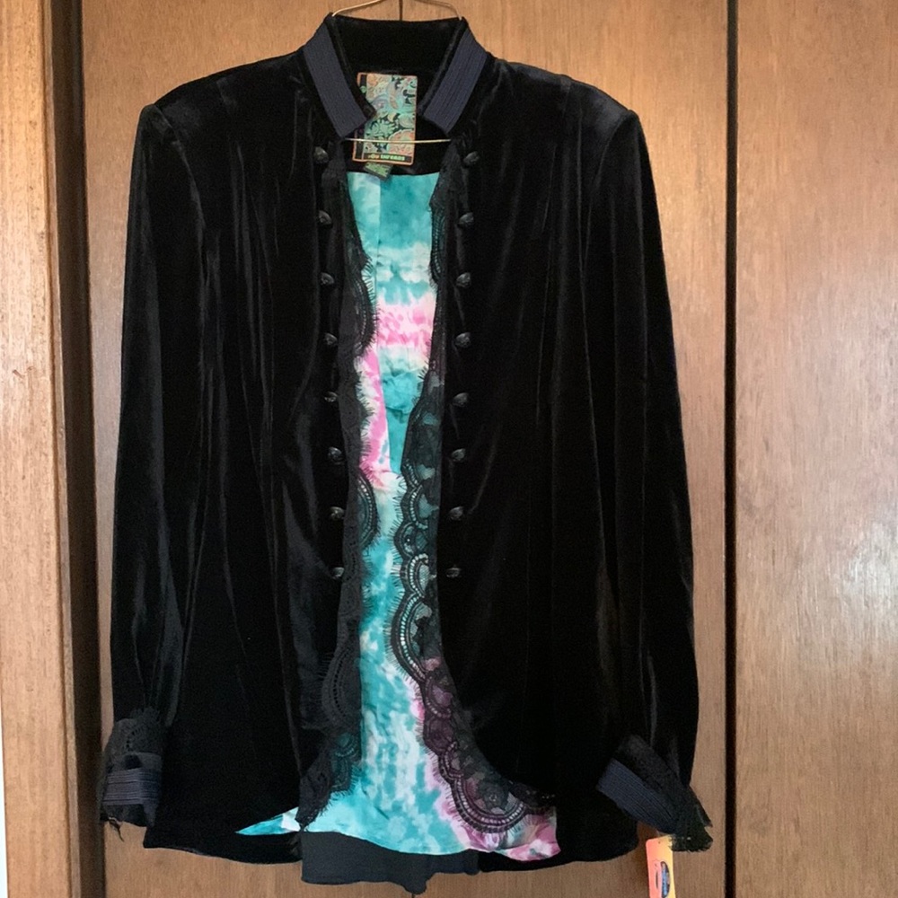 NWT 2OH velvet military jacket